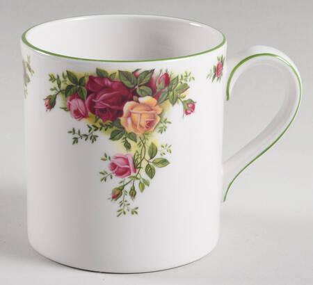 Old Country Roses White (Green Trim) Mug