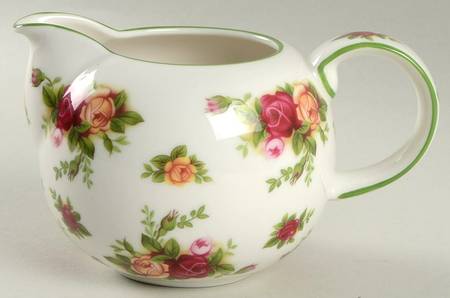 Old Country Roses White (Green Trim) Creamer