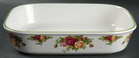 Old Country Roses White (Green Trim) 10" Lasagna