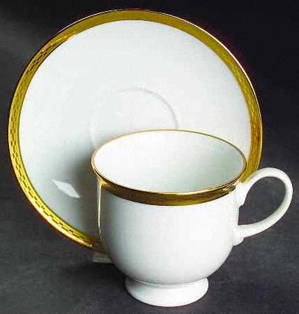 Crown Gold Footed Cup & Saucer Set
