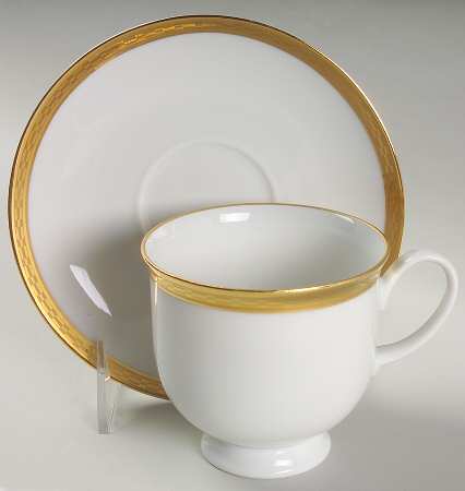 Crown Gold Footed Cup & Saucer Set