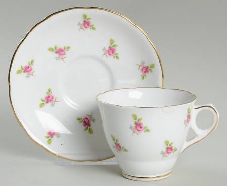 Rosebud Footed Cup & Saucer Set