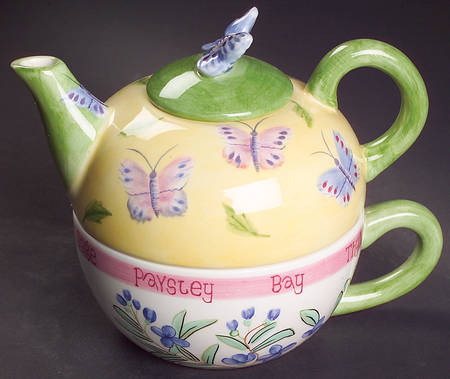 Herb Garden Ceramics (Accessories) Individual Teapot & Lid with Cup