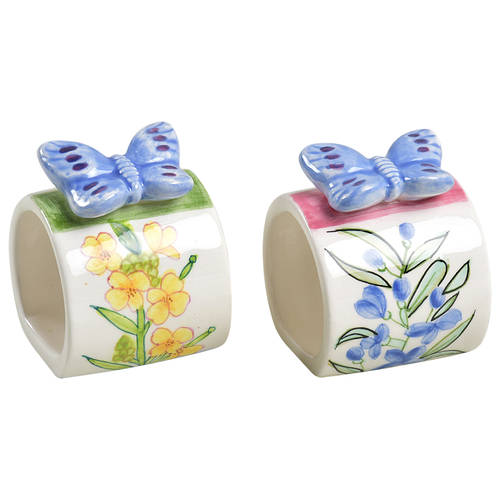 Herb Garden Ceramics (Accessories) Napkin Ring - Set of 2 (Motif 1 & 2)