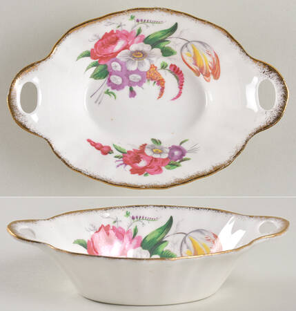 Lady Angela (Scalloped Gold Trim) 5" Oval Sweet Meat Dish