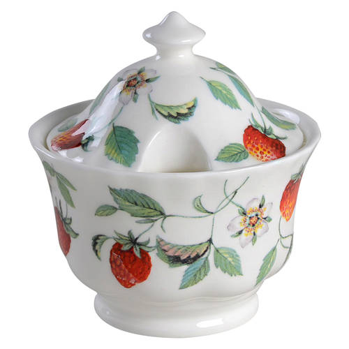 Alpine Strawberry Sugar Bowl & Lid