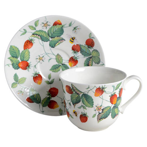 Alpine Strawberry Breakfast Cup & Saucer Set