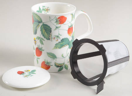 Alpine Strawberry Lancaster Mug & Lid w/Plastic Infuser