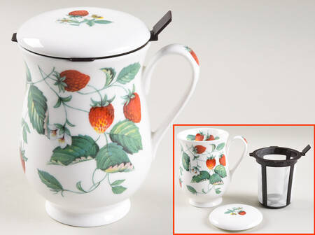 Alpine Strawberry Eleanor Mug & Lid w/Plastic Infuser