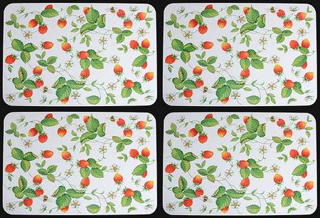 Alpine Strawberry Large Corkboard Placemat - Set of 4