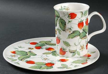 Alpine Strawberry TV Tray Set-Tray & Lancaster Mug