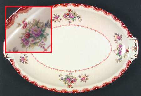 Rutland (Squiggly Verge, Occ Japan) 12" Oval Serving Platter