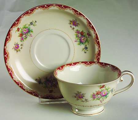 Rutland (Squiggly Verge, Occ Japan) Footed Cup & Saucer Set