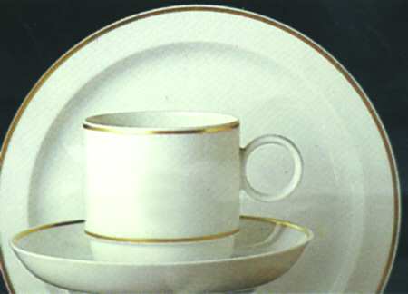 Gold Band (Duo) Flat Cup & Saucer Set