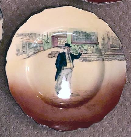 Dickens (Green Trim) Dinner Plate