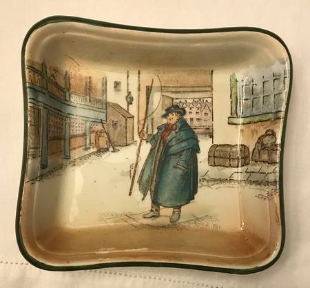 Dickens (Green Trim) 4" Rectangular Tray
