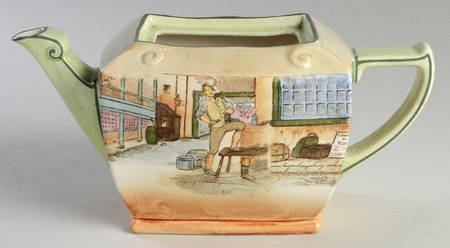 Dickens (Green Trim) Teapot No Lid