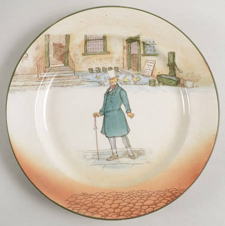 Dickens (Green Trim) Luncheon Plate