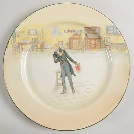 Dickens (Green Trim) Dinner Plate