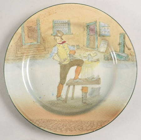 Dickens (Green Trim) Dessert/Pie Plate
