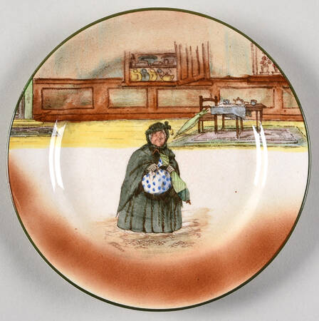 Dickens (Green Trim) Bread & Butter Plate