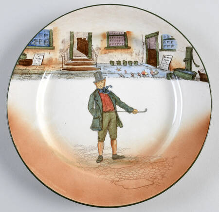 Dickens (Green Trim) Luncheon Plate
