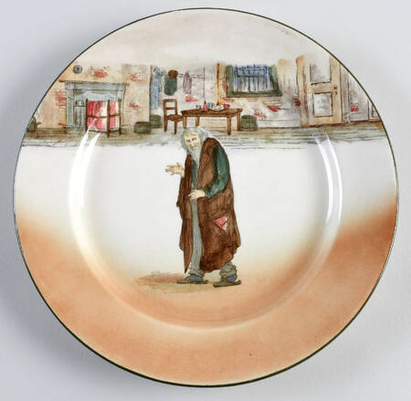 Dickens (Green Trim) Luncheon Plate