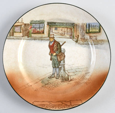 Dickens (Green Trim) Luncheon Plate