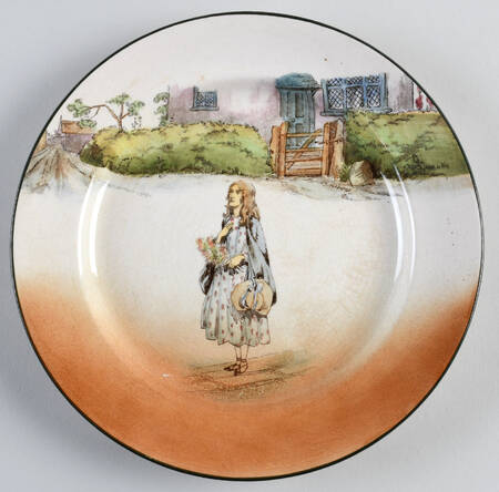 Dickens (Green Trim) Luncheon Plate