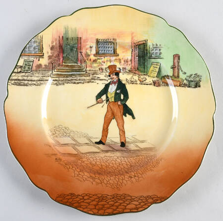 Dickens (Green Trim) Dinner Plate