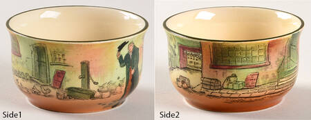 Dickens (Green Trim) Mini Open Sugar Bowl