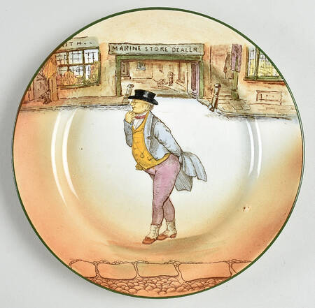 Dickens (Green Trim) Dessert/Pie Plate