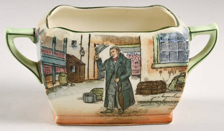 Dickens (Green Trim) Open Sugar Bowl
