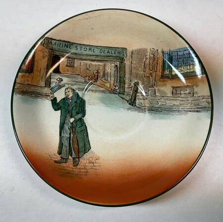 Dickens (Green Trim) Saucer for Flat Cup