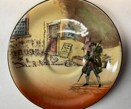 Dickens (Green Trim) Saucer for Flat Cup