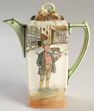 Dickens (Green Trim) Coffee Pot & Lid