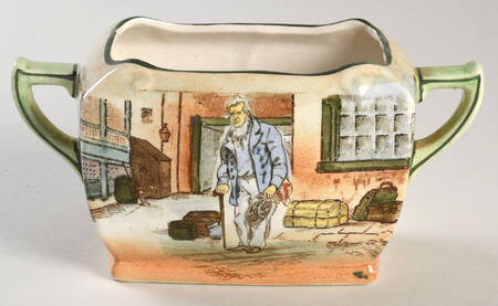 Dickens (Green Trim) Open Sugar Bowl