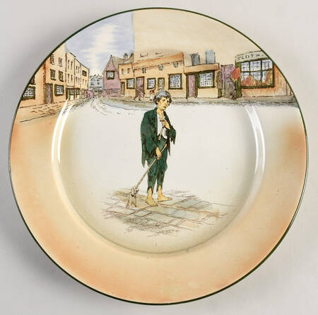 Dickens (Green Trim) Dinner Plate