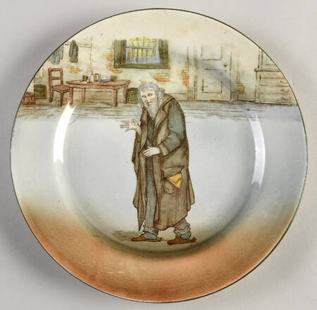Dickens (Green Trim) Dessert/Pie Plate