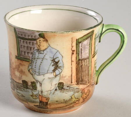 Dickens (Green Trim) Flat Cup