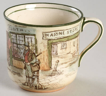 Dickens (Green Trim) Flat Cup