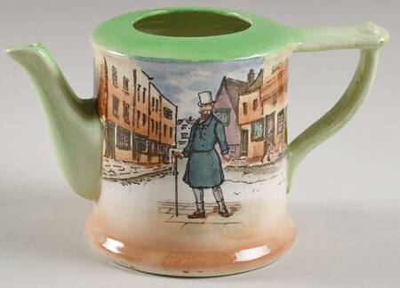 Dickens (Green Trim) Mini Teapot No Lid