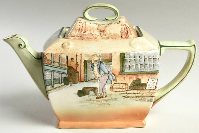Dickens (Green Trim) Teapot & Lid