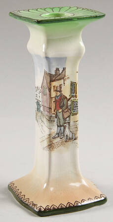 Dickens (Green Trim) 6" Candlestick