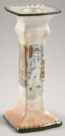 Dickens (Green Trim) 6" Candlestick