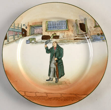 Dickens (Green Trim) Dinner Plate