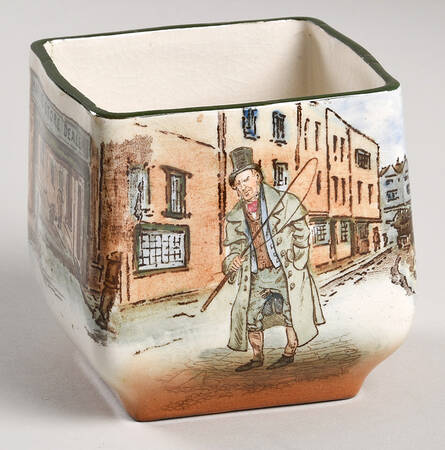 Dickens (Green Trim) Trinket Box No Lid