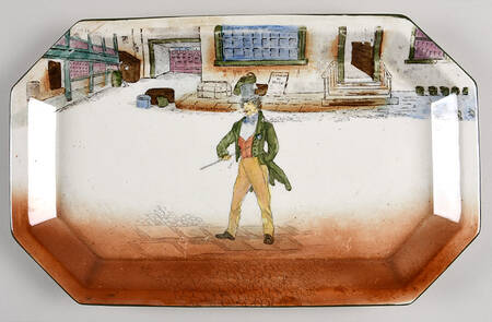 Dickens (Green Trim) Rectangular Tray
