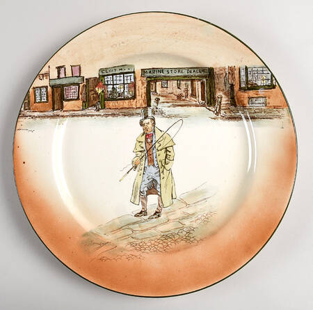 Dickens (Green Trim) Dinner Plate