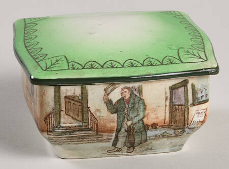 Dickens (Green Trim) Trinket Box & Lid